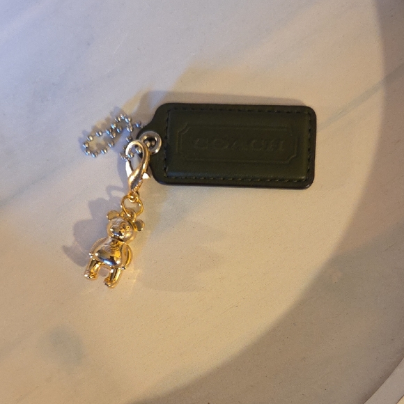 Coach Accessories - Coach Olive Tag with Coach Gold Bear Charm Keychain